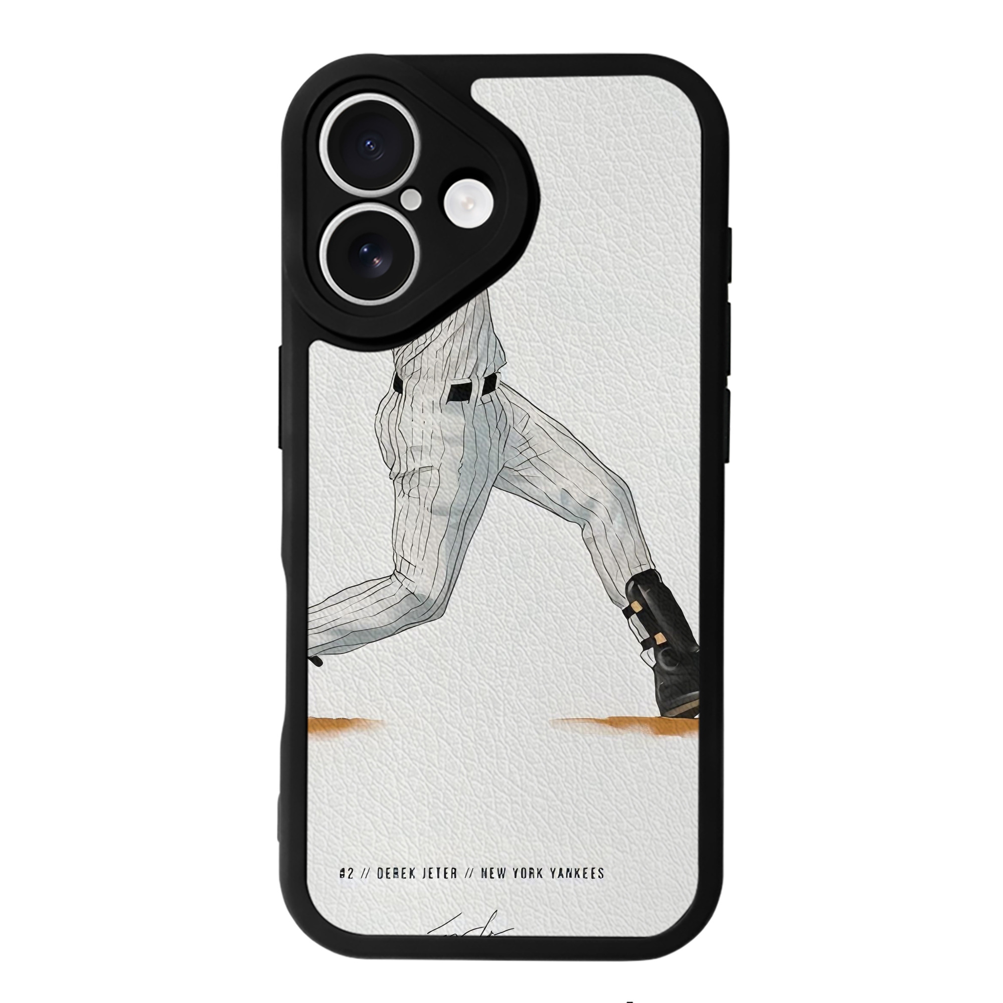Derek Jeter 64 IPhone 16 Silicone Leather Case – UV Print, Lambskin Texture – Perfect Fit, Wireless Charging Compatible, Scratch Resistant, Precise Cutouts – Stylish Protection For IPhone 16
